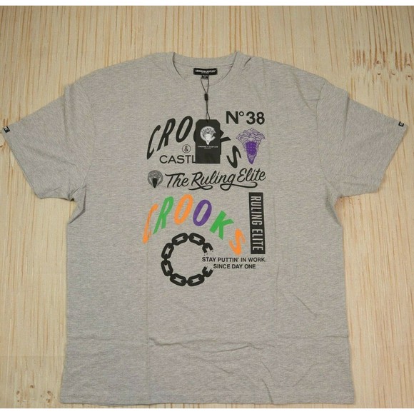 Crooks & Castles t-shirt XXL size / gray color / short sleeve with graphic tee - Picture 1 of 6